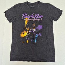PRINCE T-Shirt Medium Black Men's Purple Rain Graphic Print Music Band Tee