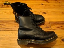 DR MARTENS BOUNCING SOLES  WOMEN'S BLACK LEATHER BOOTS EXCELLENT  SIZE UK 6 39