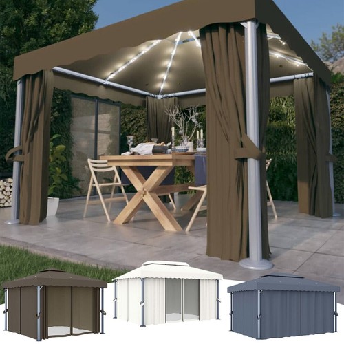 Solar led gazebo with curtain - gazebo,