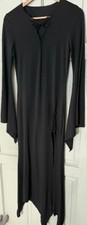 Ladies Black Long Point Cut Dress-FancyDress Outfit/Costume-Emo/Punk/Goth-Medium