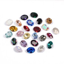 Colorful Oval Glass Rhinestone