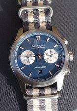 Bremont ALT1-C/BL Steel & Blue Dial 43mm Watch with Papers, Leather case.