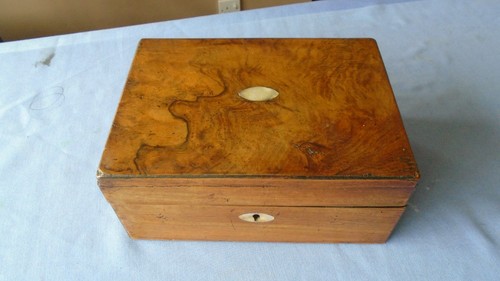 Mahogany inlaid box antique - mahogany,