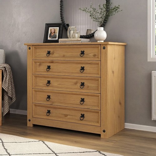 Rustic corona drawer chest - rustic, 5