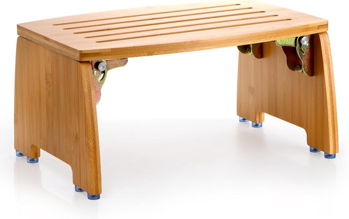 Bamboo folding step stool - step,