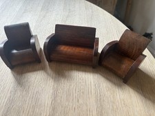 Handmade Vintage Wooden Dolls Wooden Sofa And Armchairs