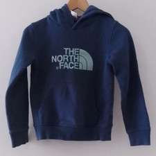 The North Face Hoodie Blue Graphic Pullover Boys Sz S Logo Pullover Jumper Hood