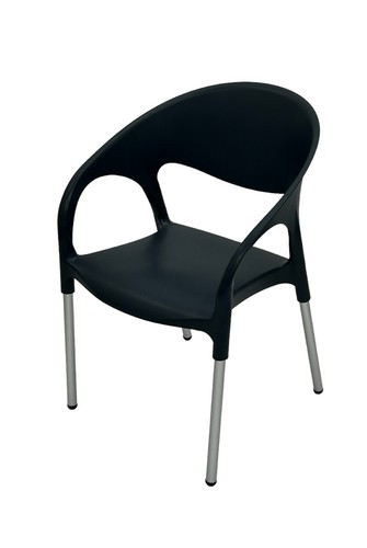 Grey plastic chairs stacking - plastic, chairs,
