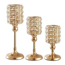1PC Crystal Iron Candle Holder
