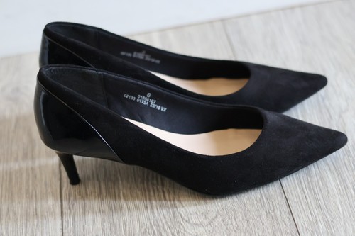 Black suede patent - black,