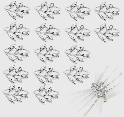 16pcs silver napkin rings - napkin,