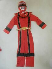 Woolworths Red Power Rangers Costume Fancy Dress Up Mask Belt Cape Age 3-4 104cm
