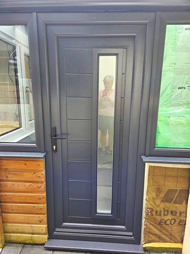 Modern grey pvc single front - grey,