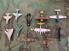 11 Die Cast Model Aeroplanes Lancaster Spitfire B17 Bi Plane P38 Jet German
