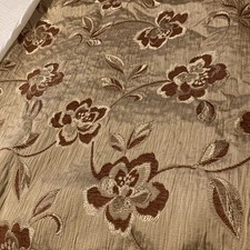 Attractive Gold with Embroidered Gold & Rust Detail Curtains 160cm W x 130cm L
