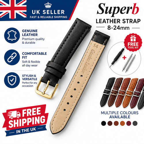 Genuine leather watch strap - genuine,