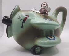 Carlton Ware Vintage Lucy May Bi-Plane Ceramic Teapot Complete with Lid
