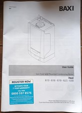 Baxi Gas Fired Condensing Boiler User Guide, Heat 613, 616, 619, 625 & 630, 2020