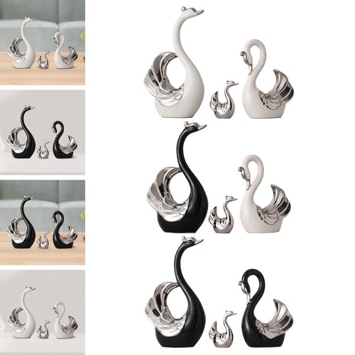 3pcs swan figurine art - 3pcs,