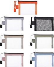 7 Pack Mini Zipper Mesh Bags 4.3" x 3"Nylon Small with Coin... 