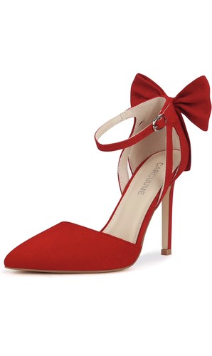 Women closed toe red high - women's,