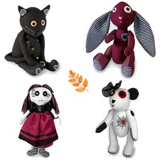 Gothic & Halloween Soft Toy Sewing PATTERNS by My Fabric Heaven Bear, Bunny, Cat