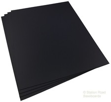 Plasticard Seconds 4 Large Sheets 0.75mm Matt Black Size A3+ 30Thou Styrene HIPS