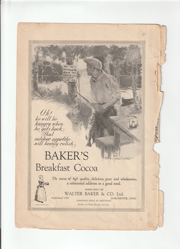 1924 baker breakfast cocoa - baker's,