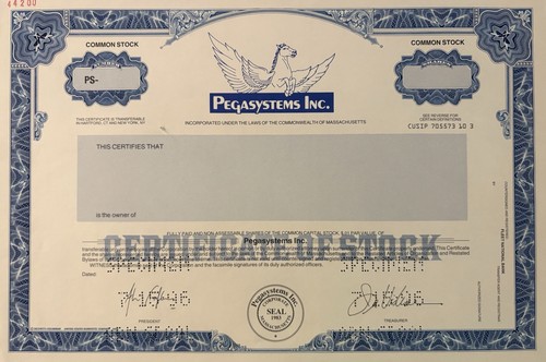 Pegasystems specimen stock - pegasystems,