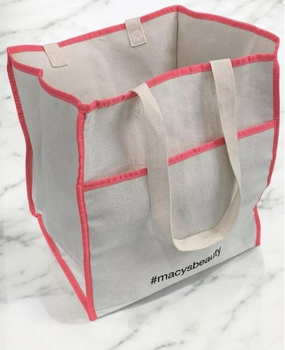 Macys beige canvas - tote, bag