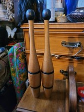 Vtg Pair of Wooden Juggling