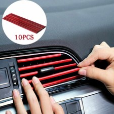10x Car Auto Accessories Air Conditioner Air Outlet Decoration Strip Cover Red