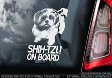 Shih-Tzu - Car Window Sticker -  Chinese Lion Dog on Board Sign - TYP1