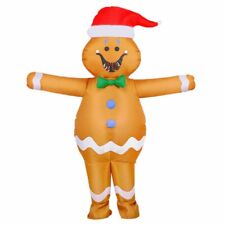 Adult Inflatable Gingerbread Man Fancy Dress Costume Christmas Below Up Suit