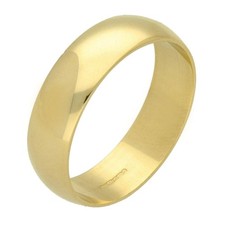 9ct Yellow Gold D-Shape Gents Wedding Ring