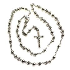 925 STERLING SILVER ITALIAN ROSARY 6mm 28"