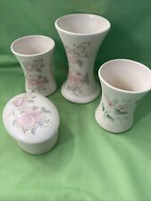 CHARITY Vases & Trinket.  Aldridge pottery. Job Lot 3 Vases 1 Lidded Trinket Pot