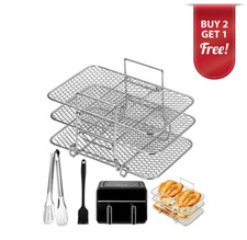 Ninja Air Fryer Rack for AF400UK AF300UK, Three Layer Rack with Clip & Brush