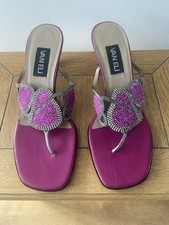 Vaneli Pink Heart Mules - Size