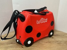 Trunki Kids Harley The Ladybird Ride-on Suitcase Red With Strap & Key Luggage