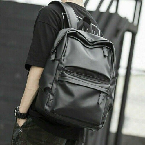 Leather laptop backpack - laptop,