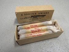 WW2 US Iodine Swabs 1942 Dated