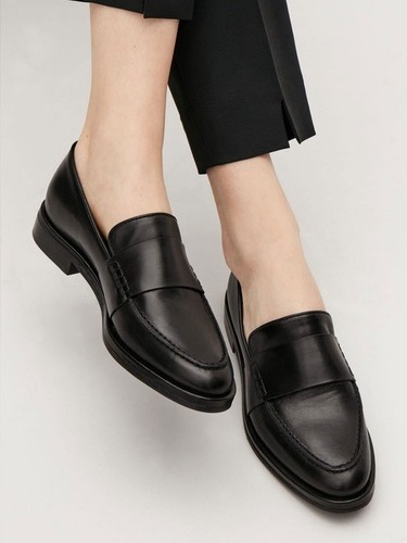 Cos black leather loafers - leather, 39