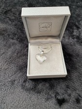 Lalique Amoureuse Beaucoup Necklace Lalique Glass Heart Pendant, Cord Chain, Box