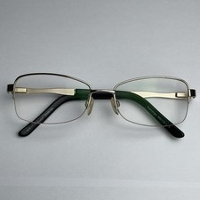 Specsavers Eyeglasses Glasses Frames Gold Square Half Rim 53-17-135 MPN 30508798