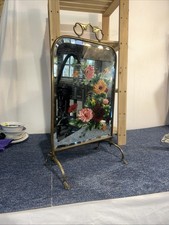 antique hand-painted mirror  Fire Screen 61x34 Cm