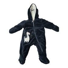 M&Co Baby Pramsuit 3–6 Months – Navy Dinosaur