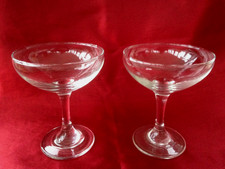TWO VINTAGE GLASS COUPE