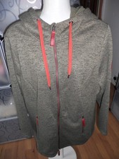 BONPRIX POLYESTER GREEN FUR LINED HOODED LEISURE  ZIP POCKETS JACKET SIZE XL