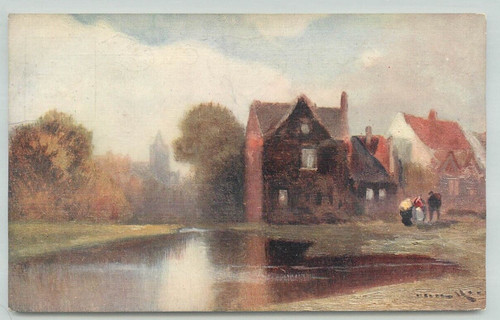 Postcard the village stream - postcard,